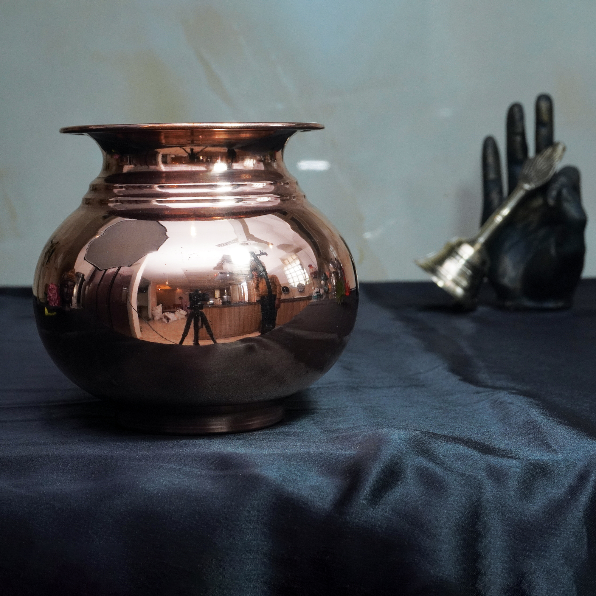 Pure Copper Lota/Kalash with Wavy Neck