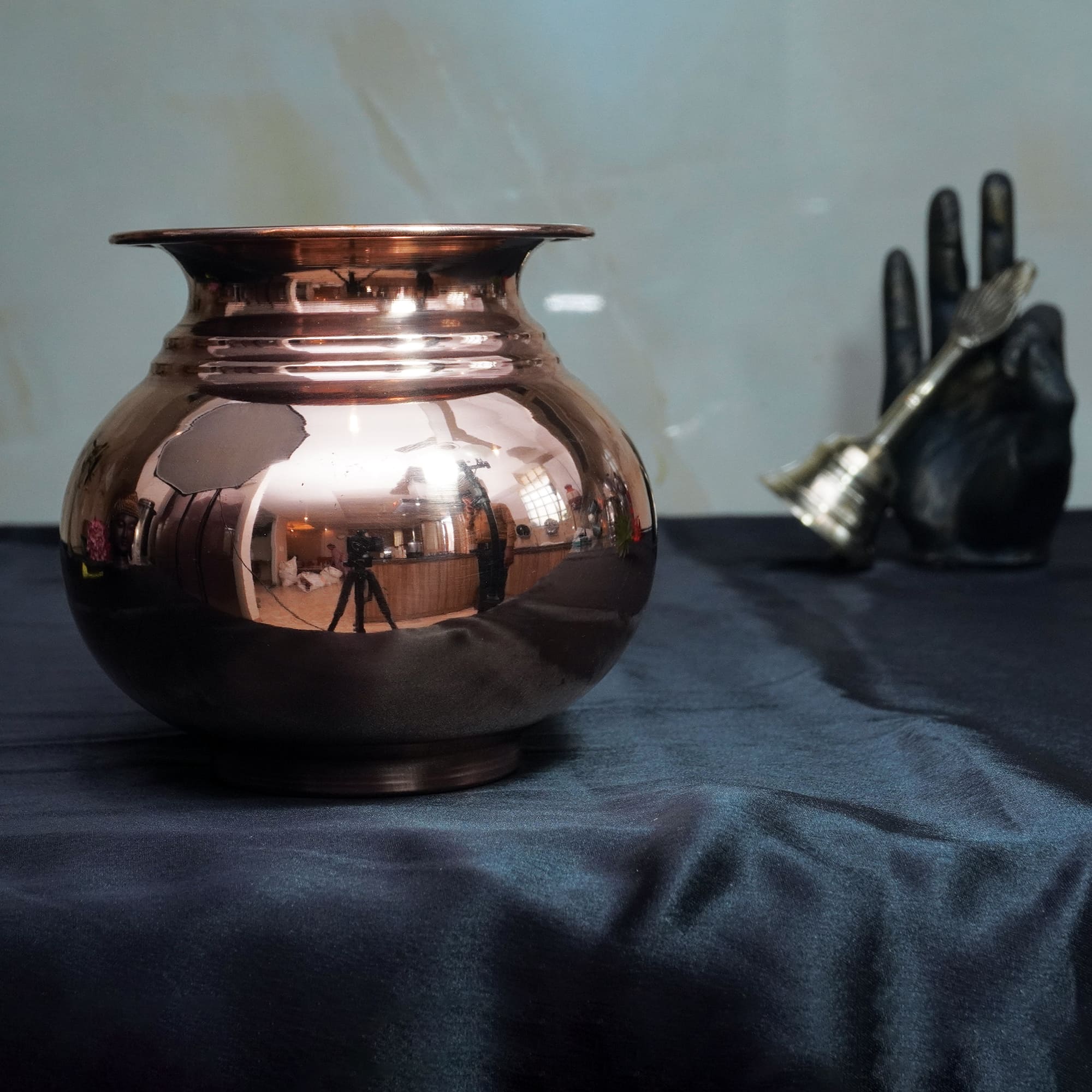 Pure Copper Lota/Kalash with Wavy Neck