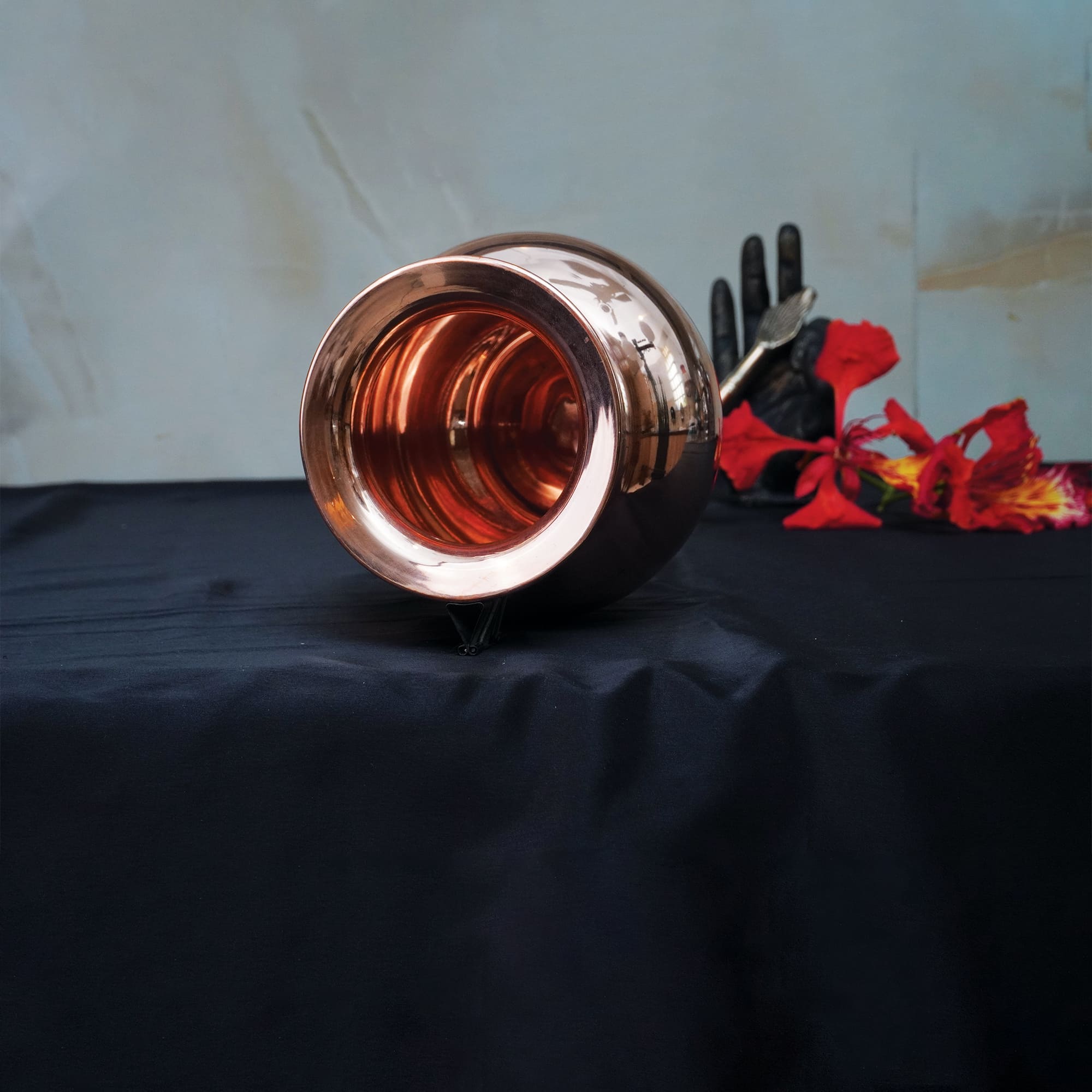 Pure Copper Lota/Kalash with Wavy Neck