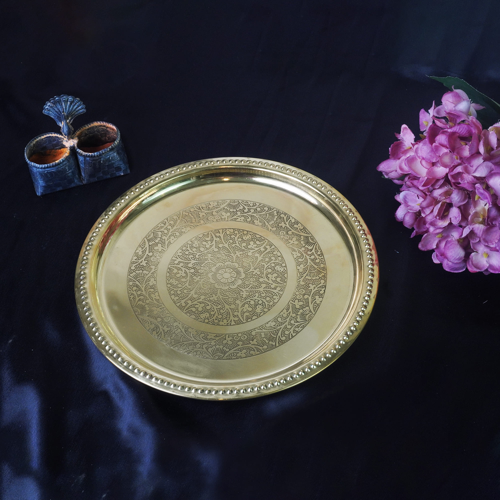 Antique Beaded Carving Designer Thali Plate