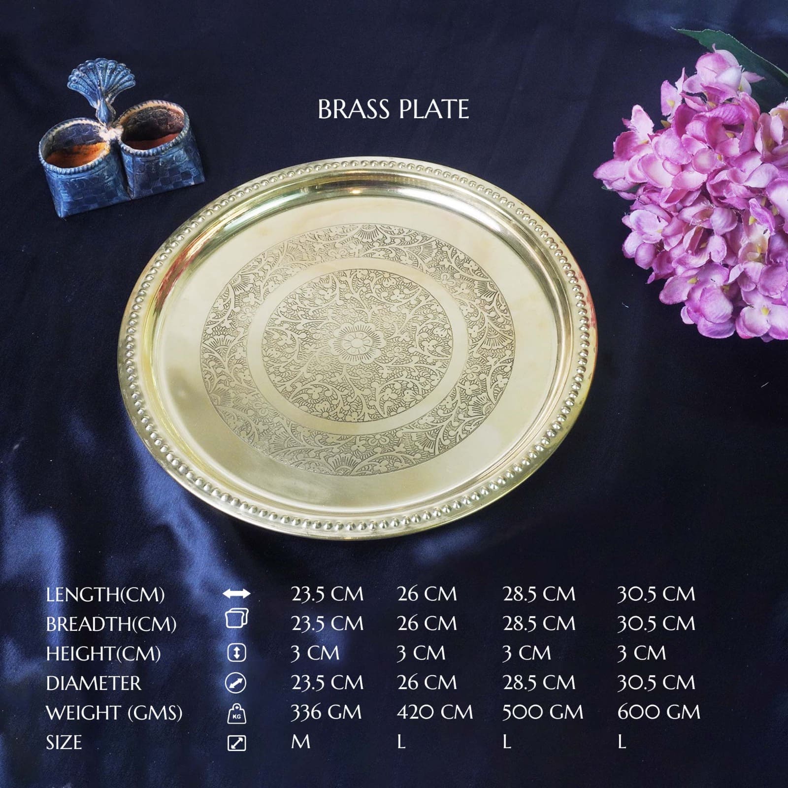 Antique Beaded Carving Designer Thali Plate