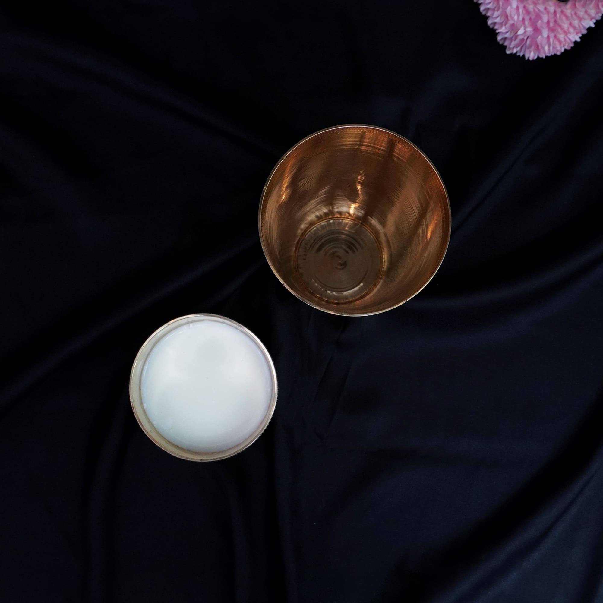 Brass Flower Design Lassi Tumbler